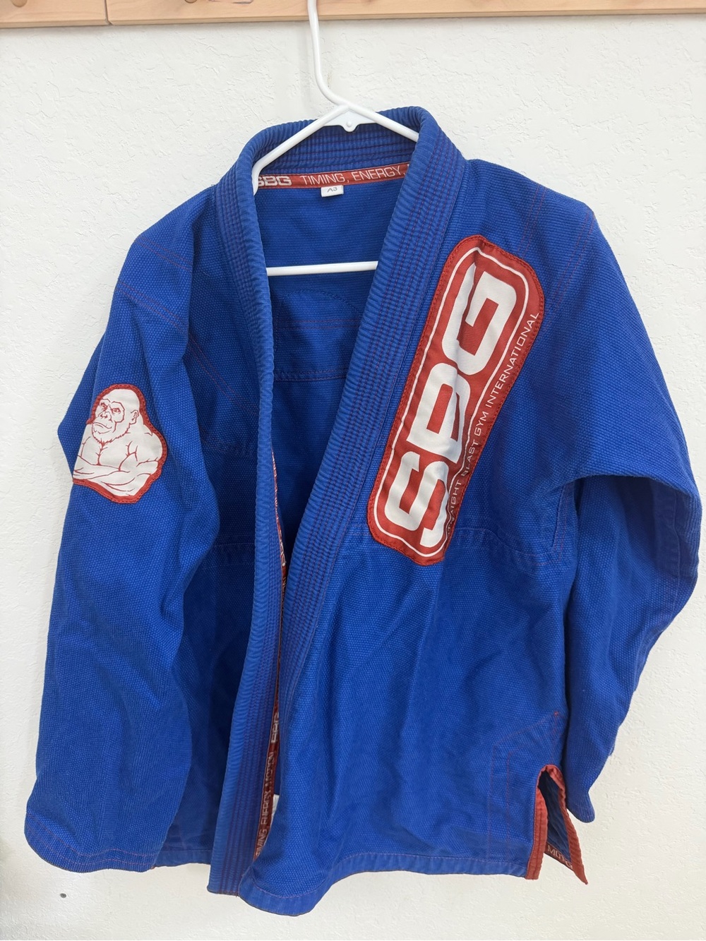 SBG Blue Brazilian Jiu-Jitsu Gi Jacket with Red Logo A3